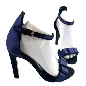 Ralph Lauren Collection Daylen Bow Satin Sandal purple sz
